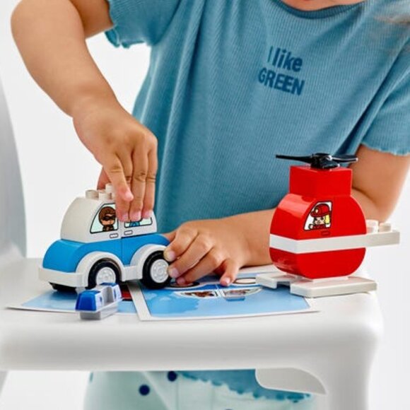 Lego DUPLO My First Fire Helicopter & Police Car 10957 Playset Brand New - Picture 4 of 13